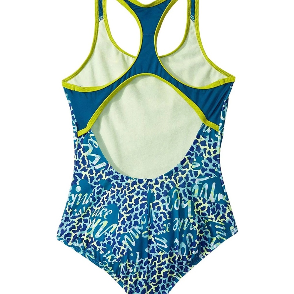 Nike Kids Swim One Piece - Blue and Yellow